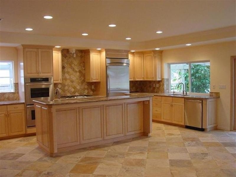 floor that matches a light maple kitchen