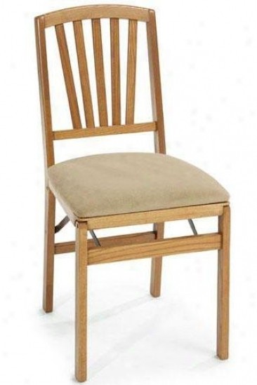 Medium oak contemporary folding chair set of two 1
