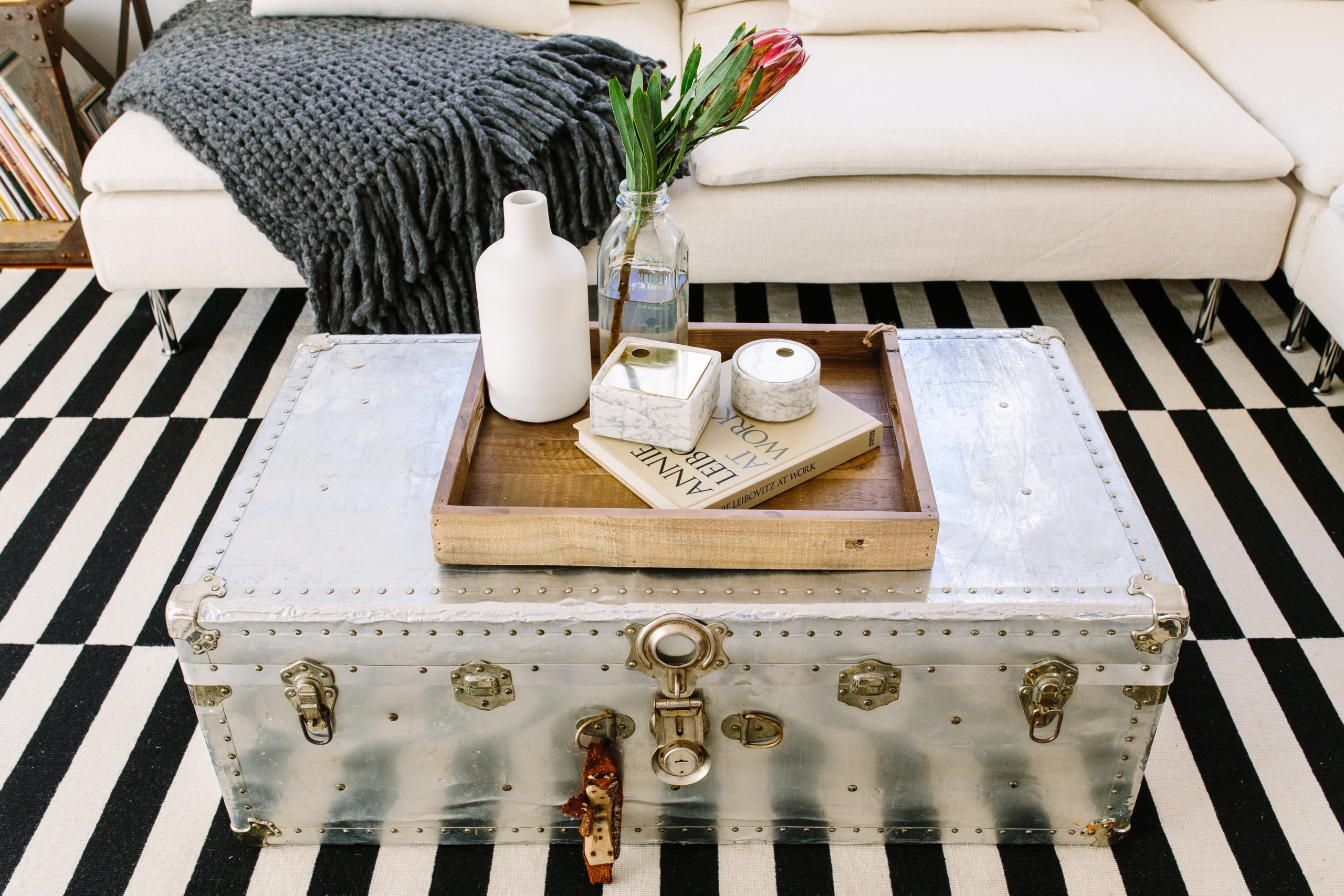 Metal chest coffee table