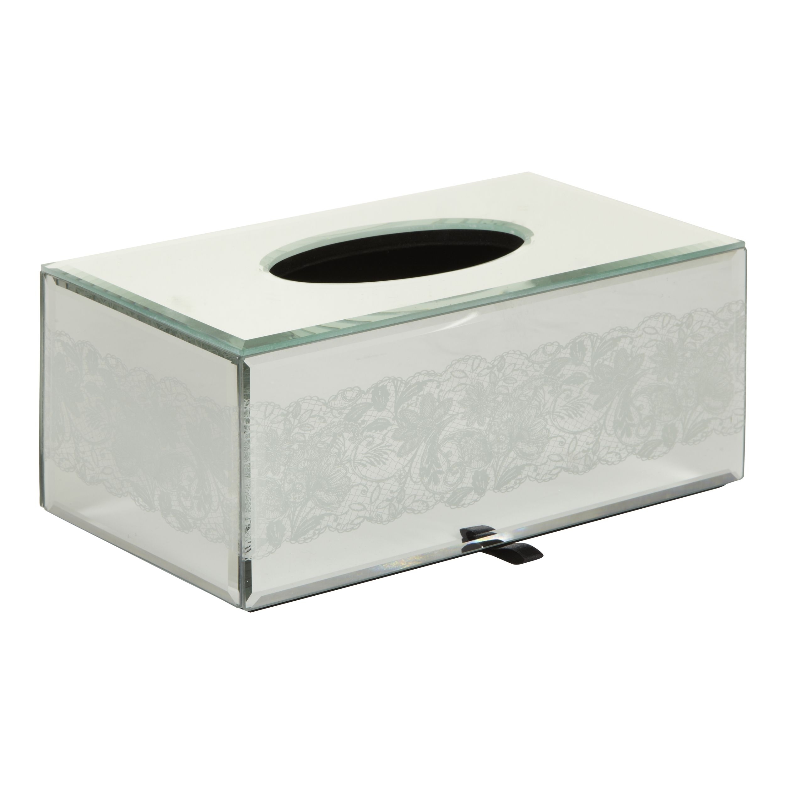 mirrored tissue box holder