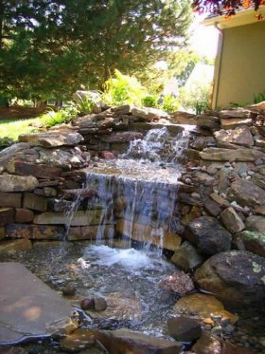 corner waterfall fountain