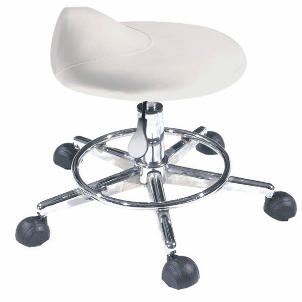 Pedicure stool saddle seat white