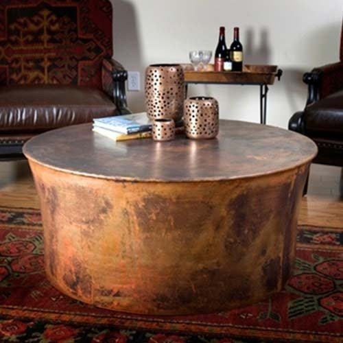 Round copper table