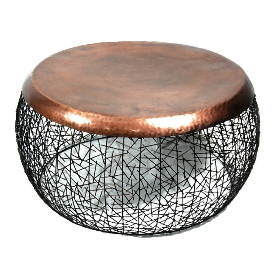 Round copper top coffee table 1