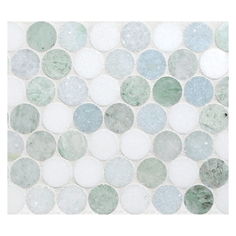 Round glass mosaic tiles