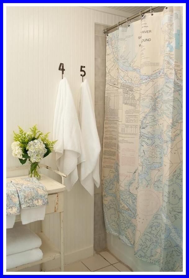 Shower curtain savannah nautical chart