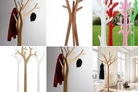 wooden tree coat rack