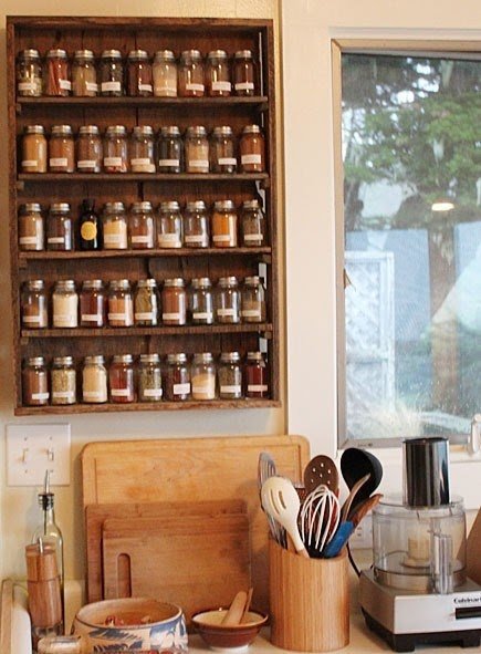 wood spice shelf, wood spice rack, spice organizer, , country kitchen  decor, wooden spice rack, great kitchen decor, rustic farmhouse decor