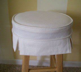 Bar stool slipcover cushion white brushed denim barstool