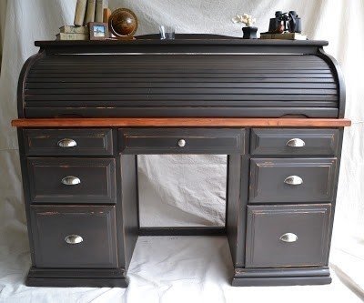 Black roll on sale top desk