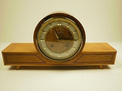 Brilliant Vintage Chiming Mid Century Art Deco German Junghans Mantle Clock