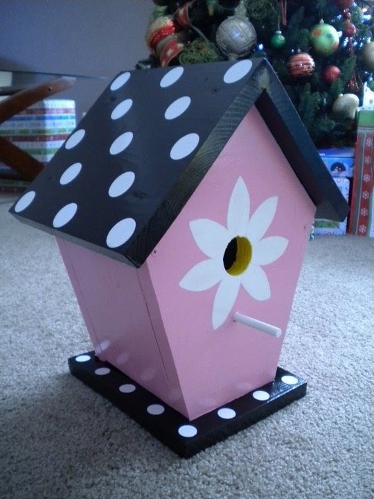 Colorful painted birdhouse