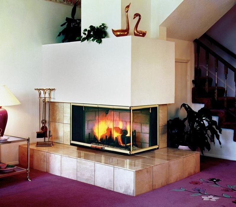 Corner electric fireplace insert 12