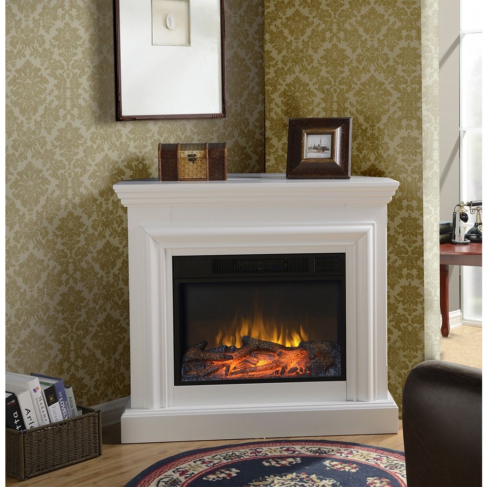Corner fireplace mantels