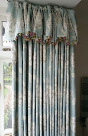 drapes with wood blinds