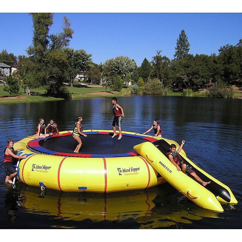 inflatable lake trampoline