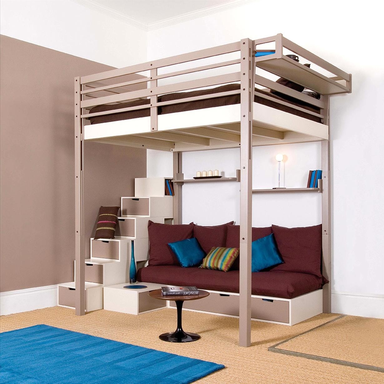 full size loft bed with steps