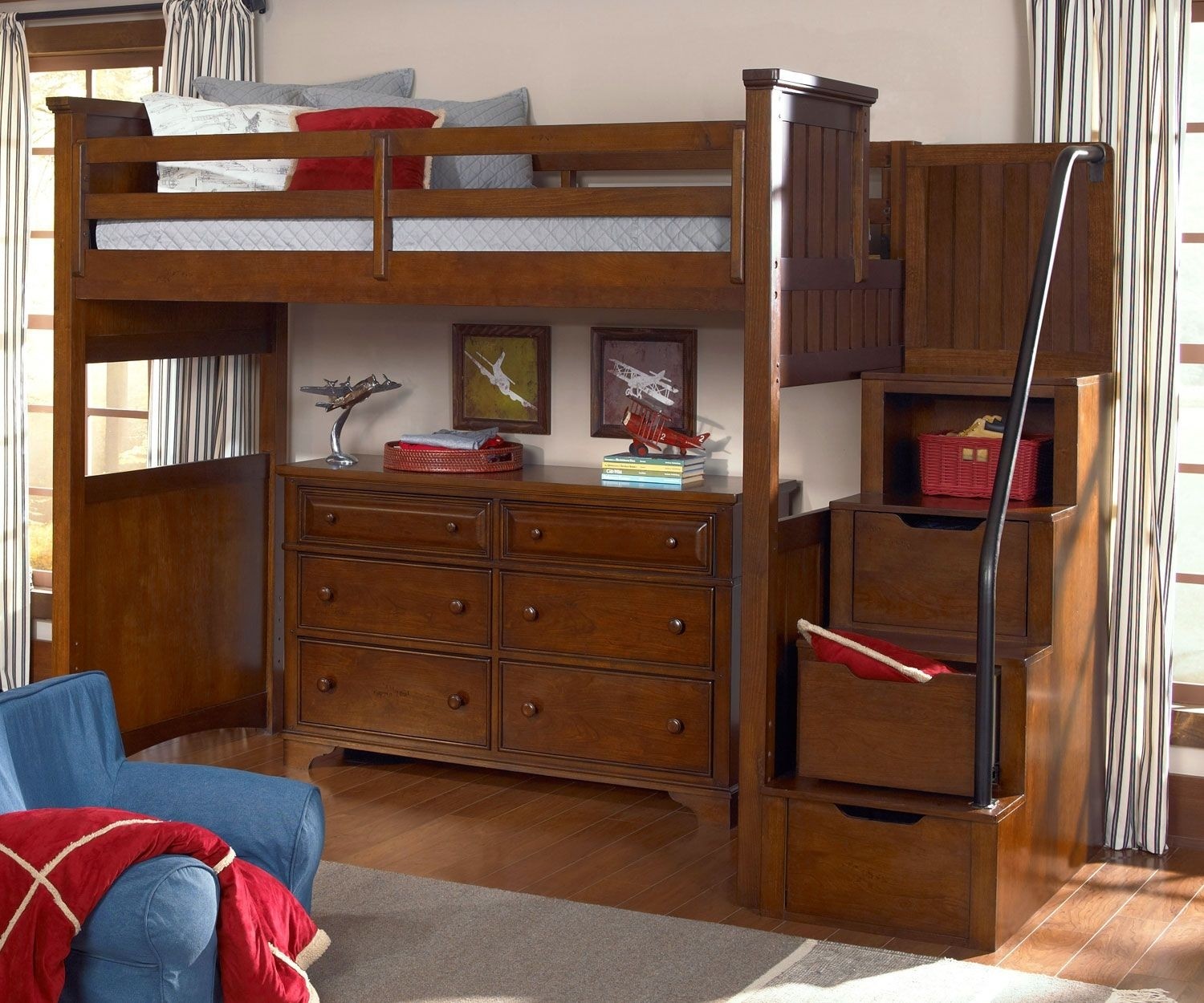 Full-Size Loft Beds With Stairs - Foter