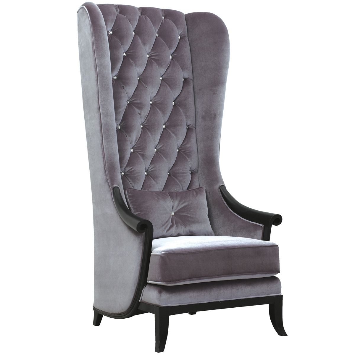 Overstuffed wingback outlet chair