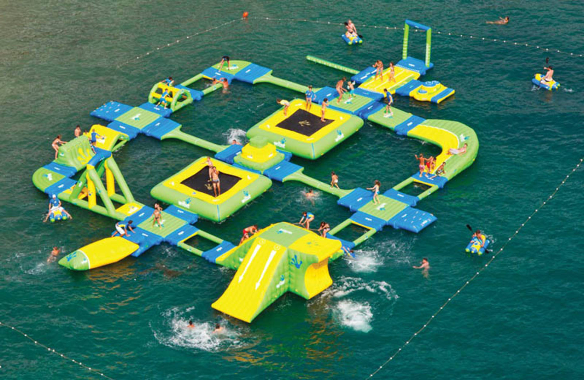 Inflatable lake slide 1