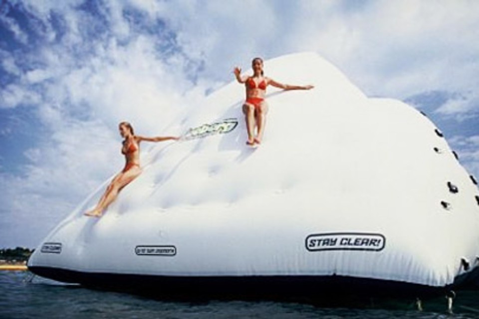 inflatables on lake