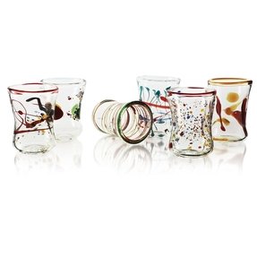 glasses wine stemless italian set hand blown goto venetian foter uncommongoods glass painted everybody every kitchen but
