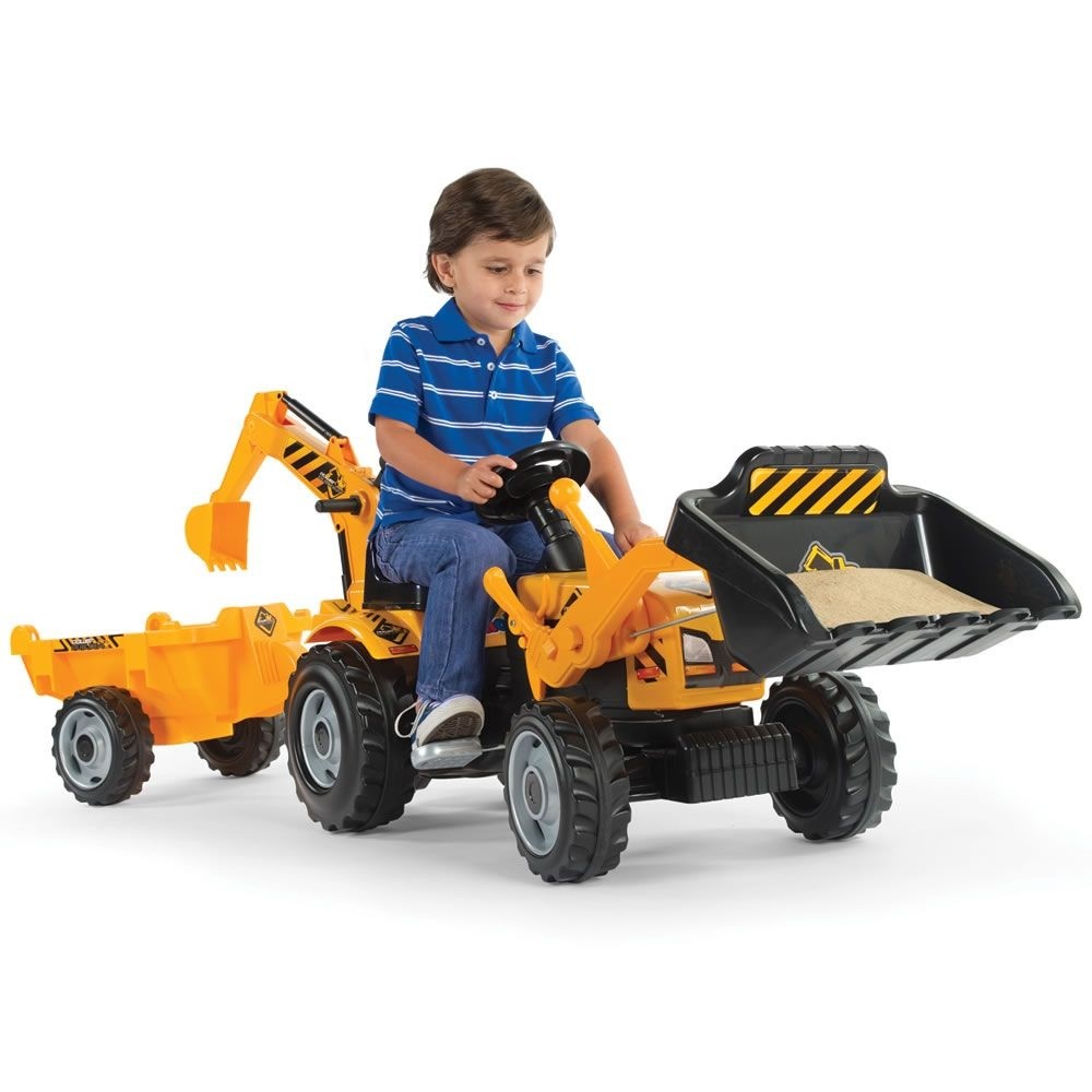 kids riding construction toys