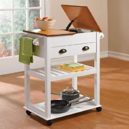 Kitchen cart with cutting board 7