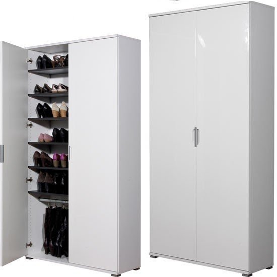 white gloss shoe cabinet