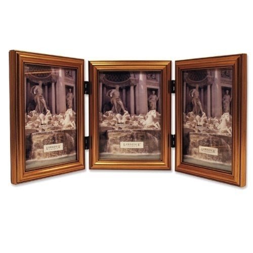 Lawrence Frames Antique Gold Wood Triple 5x7 Picture Frame - Classic Design