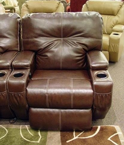 Leather recliners with cup holders 1