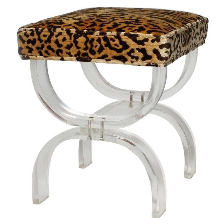Leopard print stool