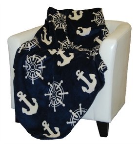 Aliexpress.com : Buy Blue Anchors Soft Fleece Throw ...