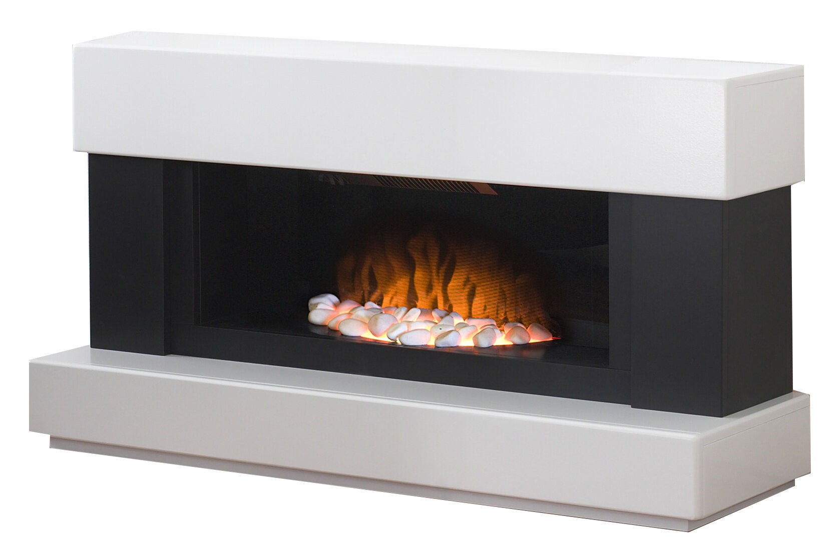 Ndent flame effect is ideal for placing beneath a wall