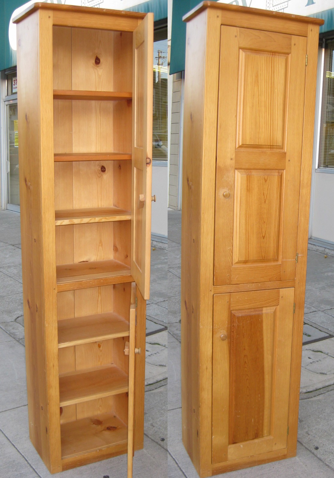 Slim Pantry Cabinets Foter   Pine Cabinets 3 