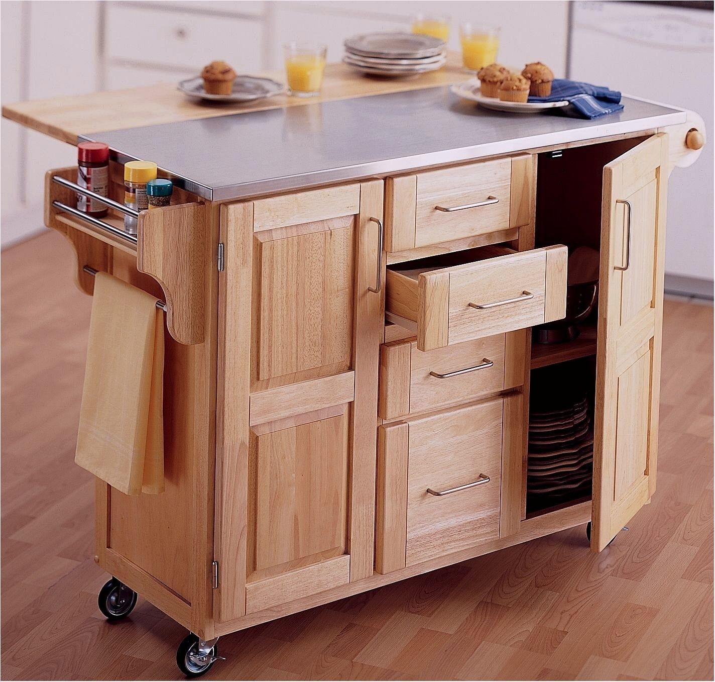 Portable Kitchen Islands With Breakfast Bar Ideas On Foter   Pipe Kitchen Island 