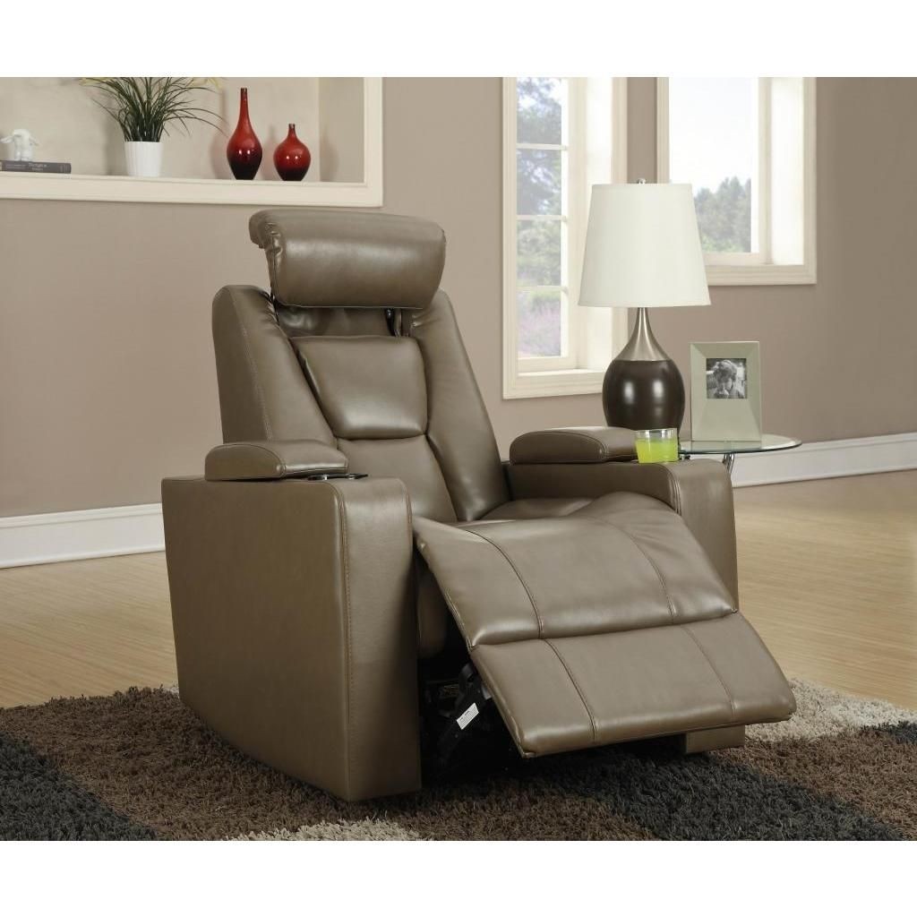 Recliner with cup holder and storage