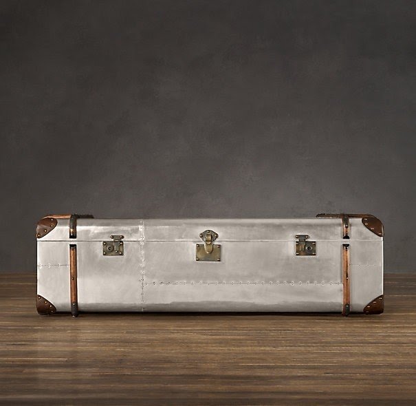 Restoration hardwares richards metal trunk coffee table which i would