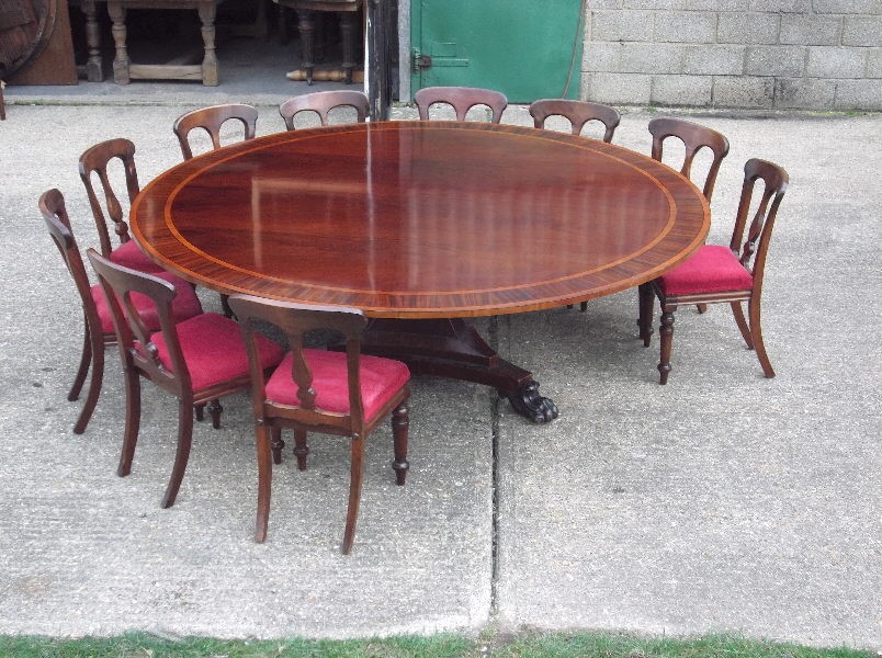 Large Round Dining Table, Expandable Round Dining Table Seats 10-12