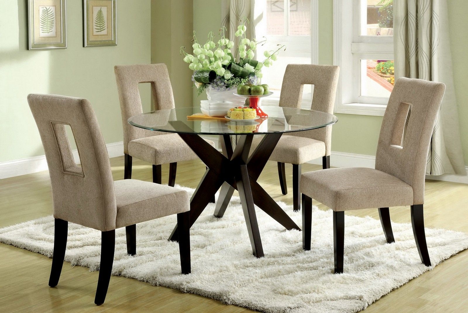 modern round glass dining table        <h3 class=