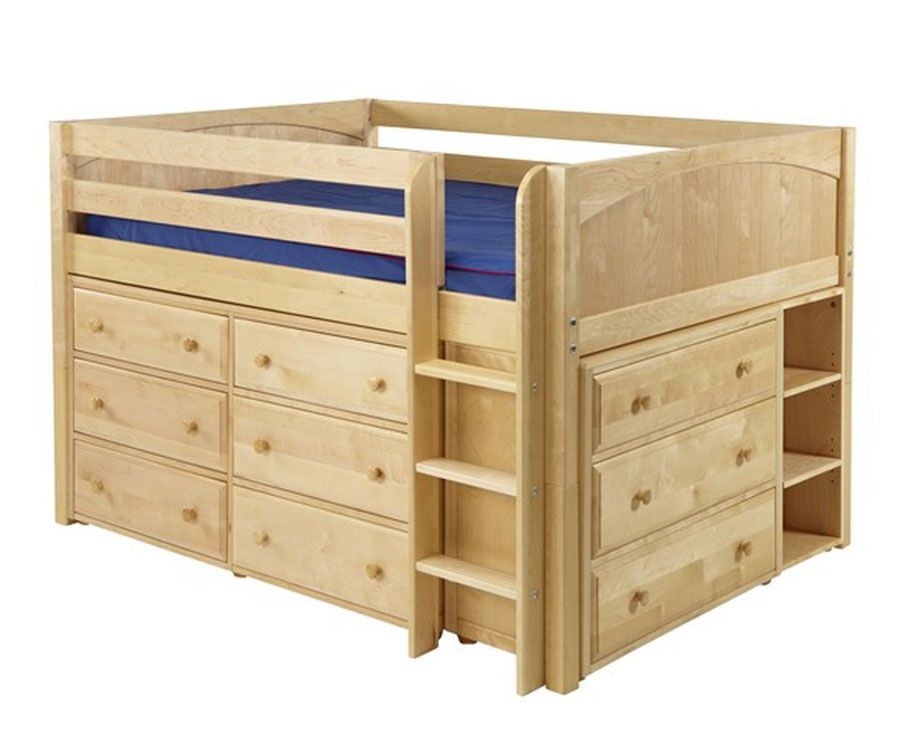 Short loft bed with desk