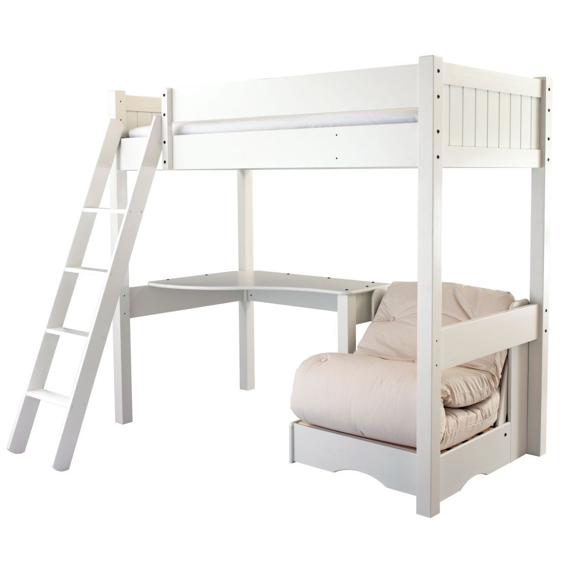 bunk beds with futon on bottom