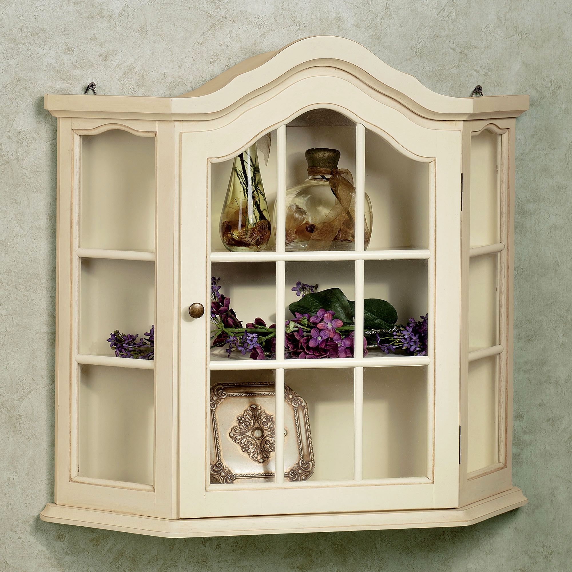 Large wall mounted curio outlet cabinet