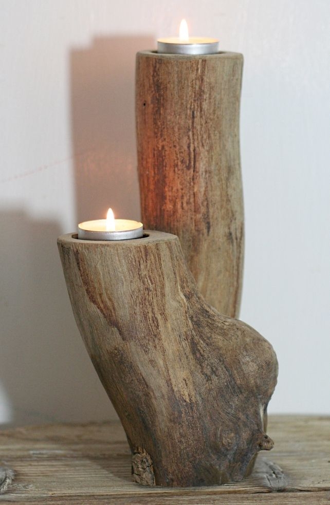 Wood looking candles