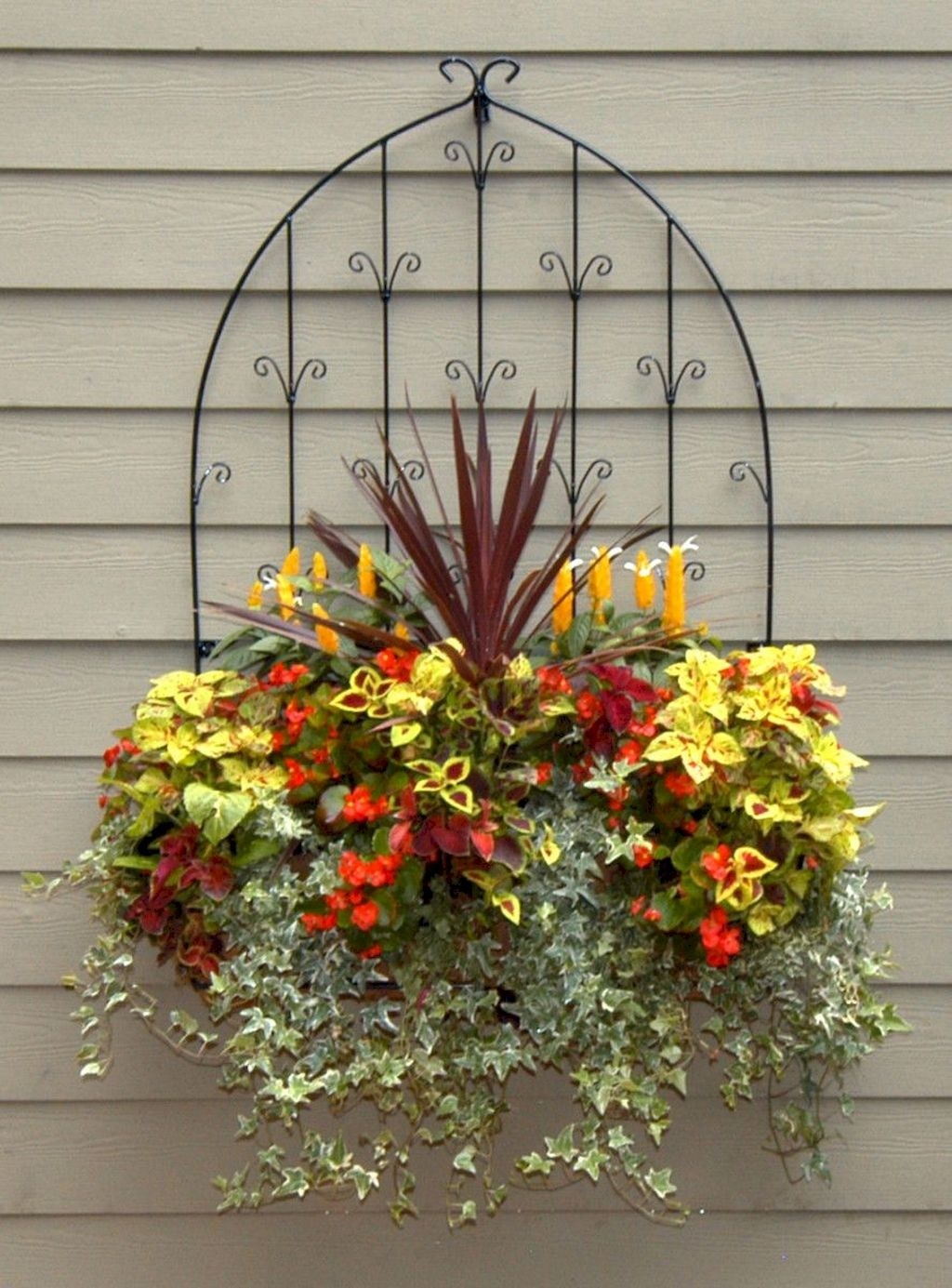 Wrought iron wall planters