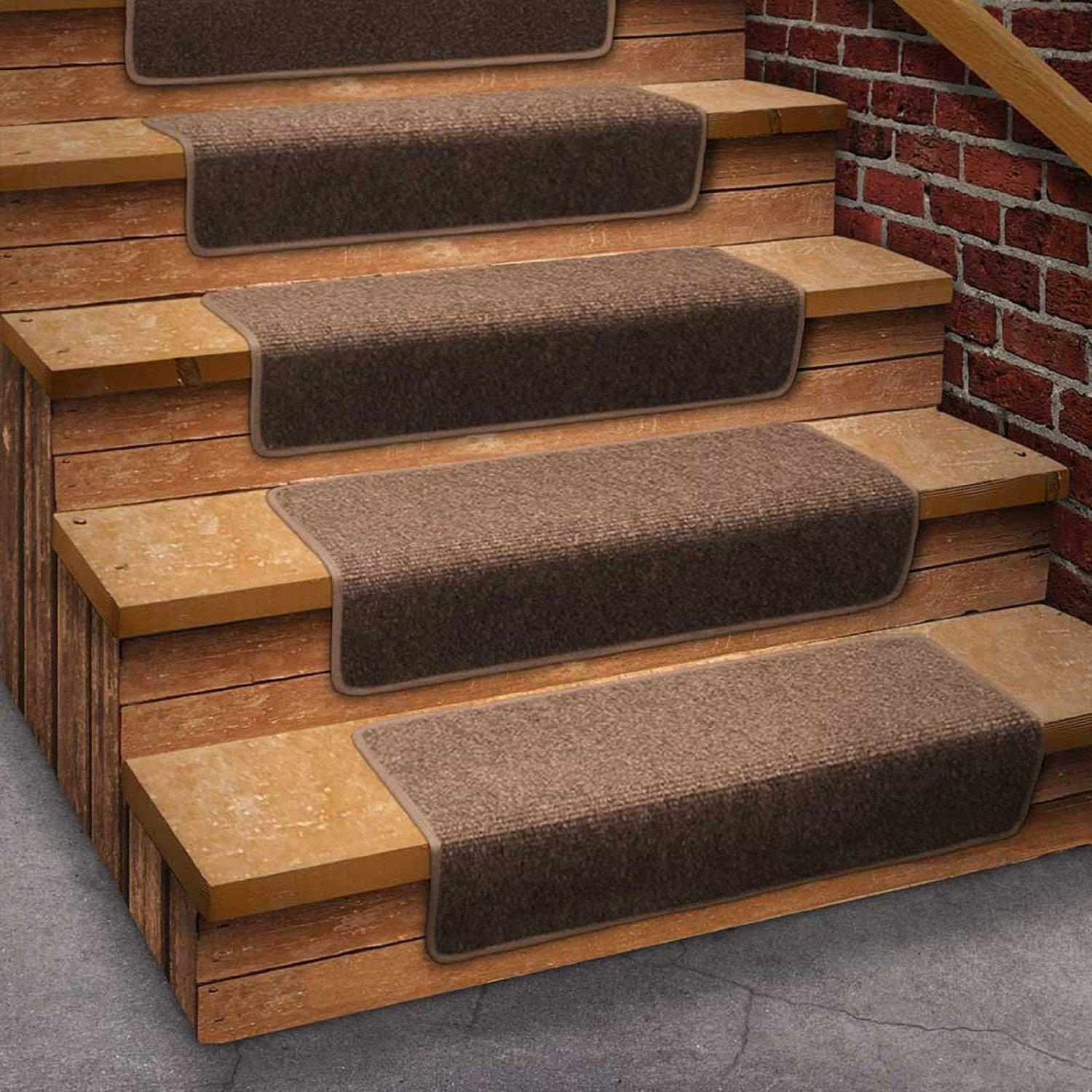 13 Attachable Basement Step Carpet Stair Treads - Gray