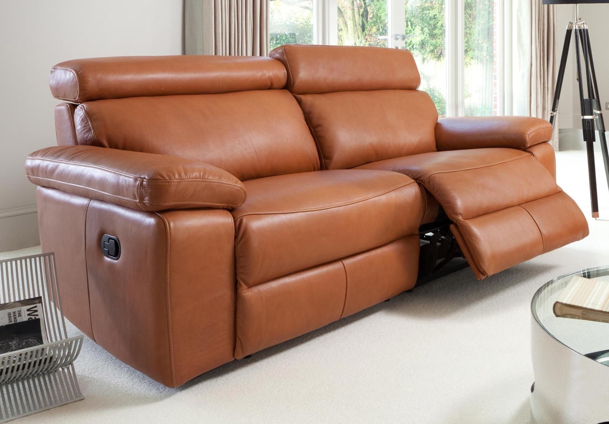 81 inch leather reclining sofa
