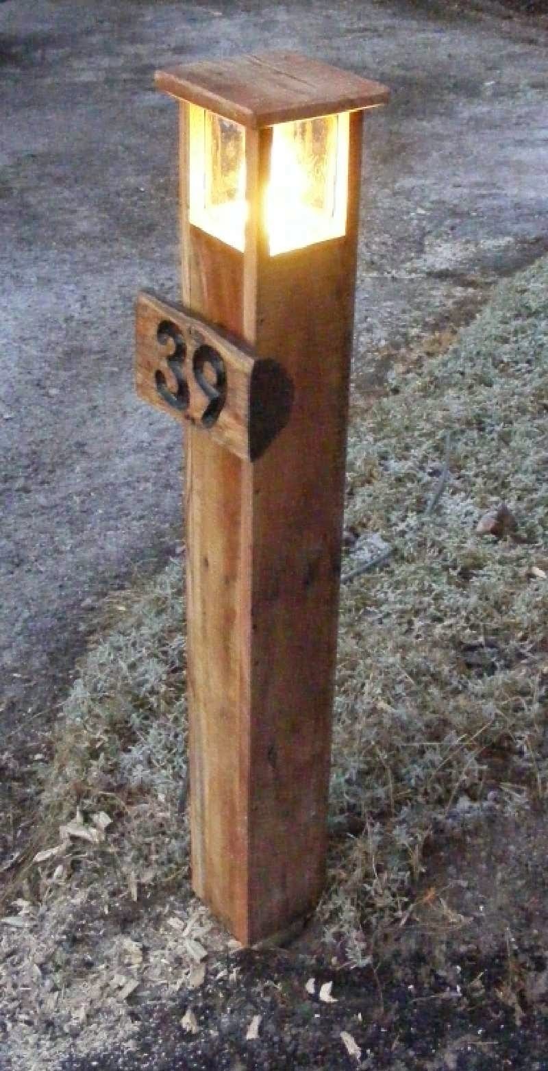 lighted address post