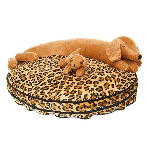 Animal print dog bed