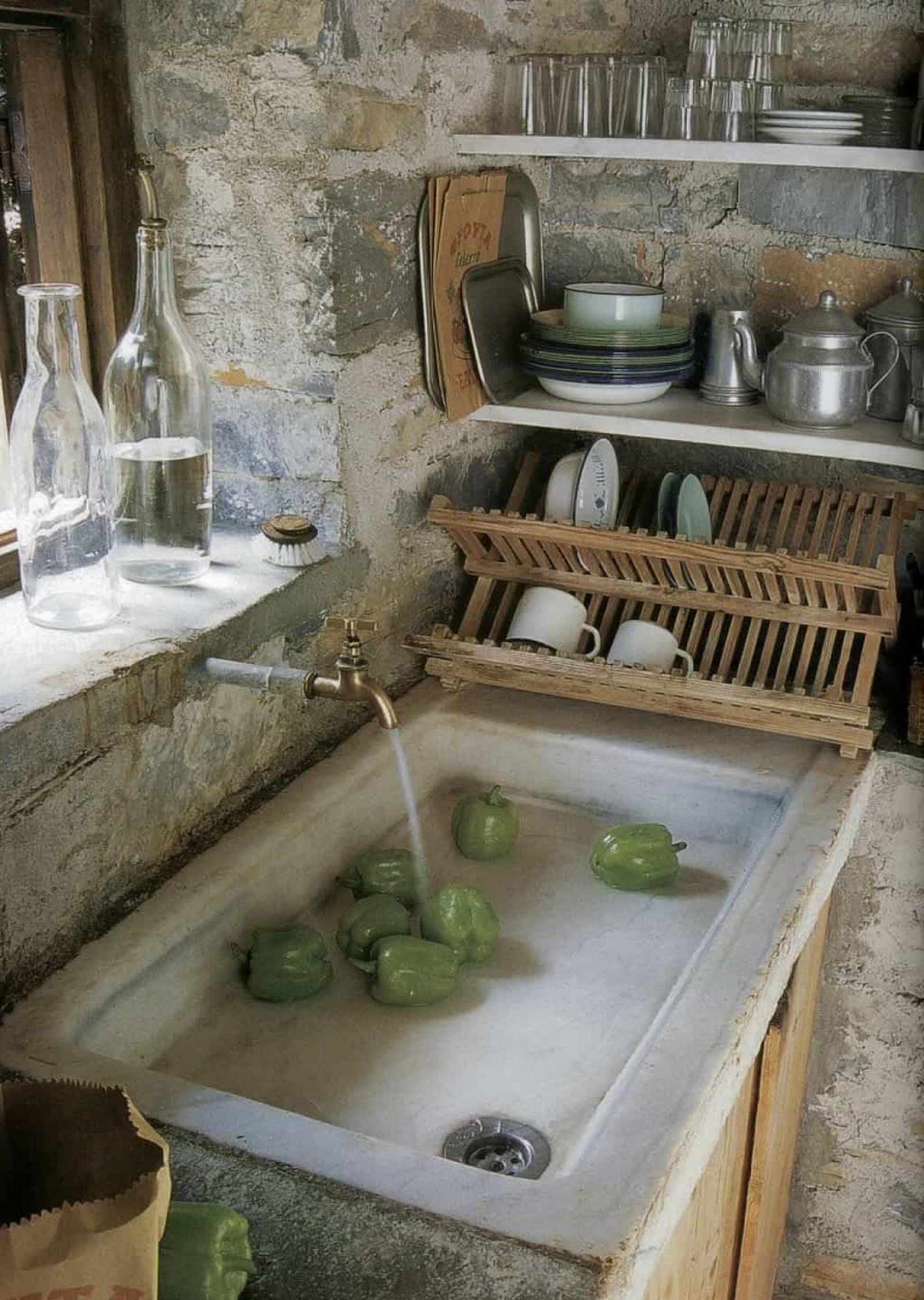 Antique brass sink 24